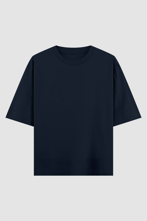 Leave Nothing But Footprints Navy Blue Oversized Tee