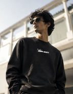 Look Quiet Spider Tee | 240 GSM Cotton Waffle Knit Black Oversized Full-Sleeve Graphic Tee