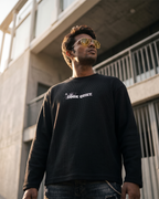 Look Quiet Spider Tee | 240 GSM Cotton Waffle Knit Black Oversized Full-Sleeve Graphic Tee