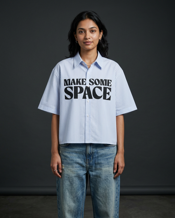 Make Some Space Boxy Shirt | 160 GSM Cotton Oxford Shirt