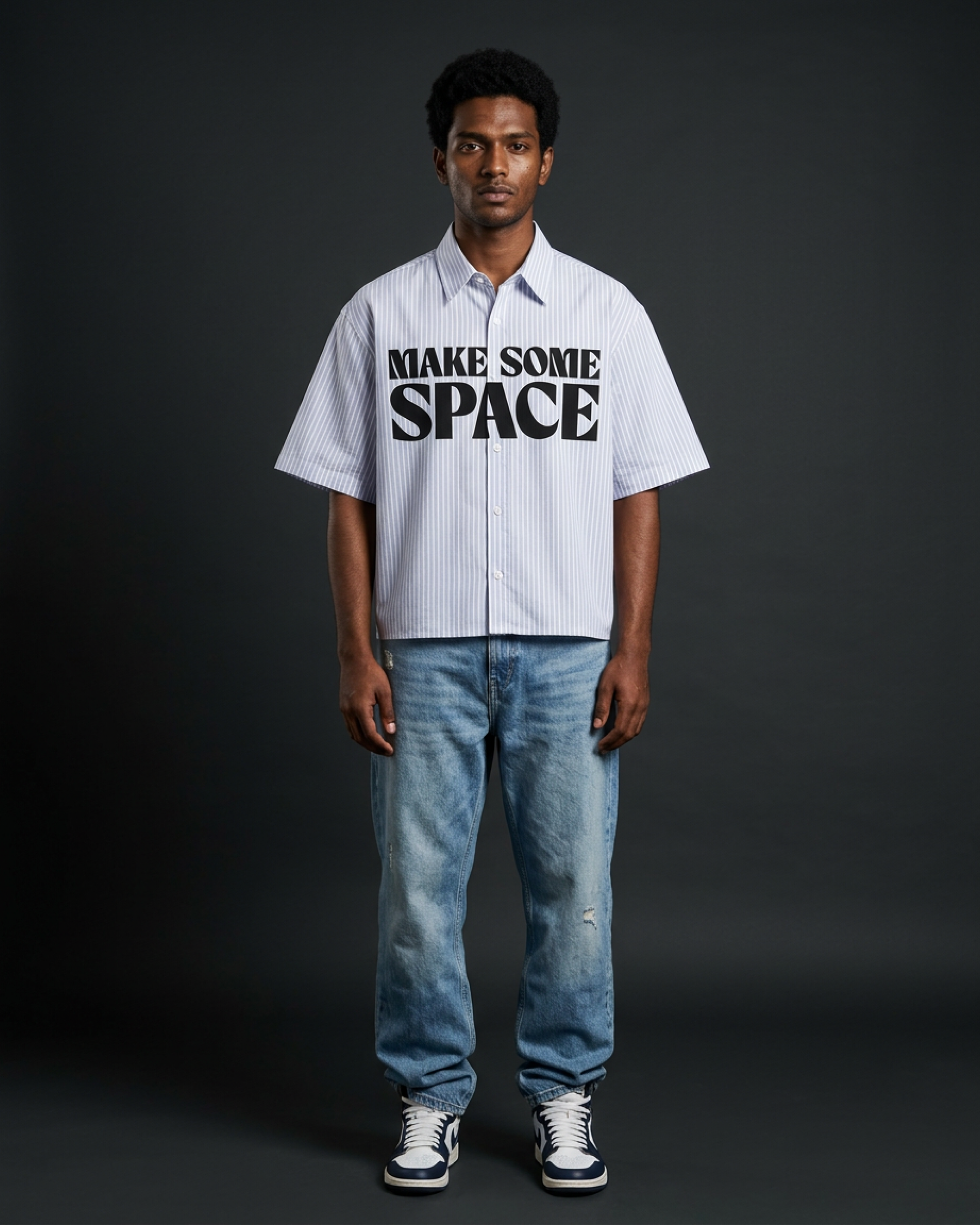 Make Some Space Boxy Shirt | 160 GSM Cotton Oxford Shirt