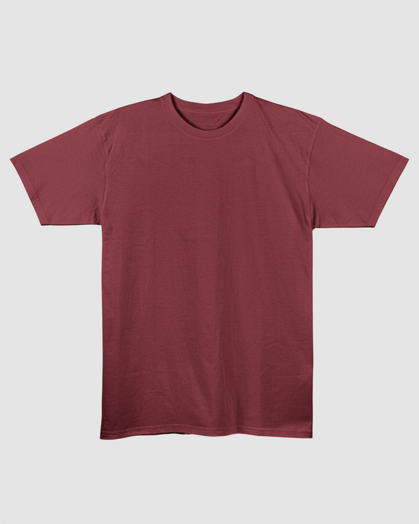 Maroon Regular Fit T-Shirt | 180 GSM 100% Cotton Everyday Tee