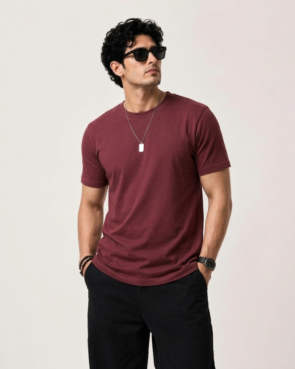 Maroon Regular Fit T-Shirt | 180 GSM 100% Cotton Everyday Tee