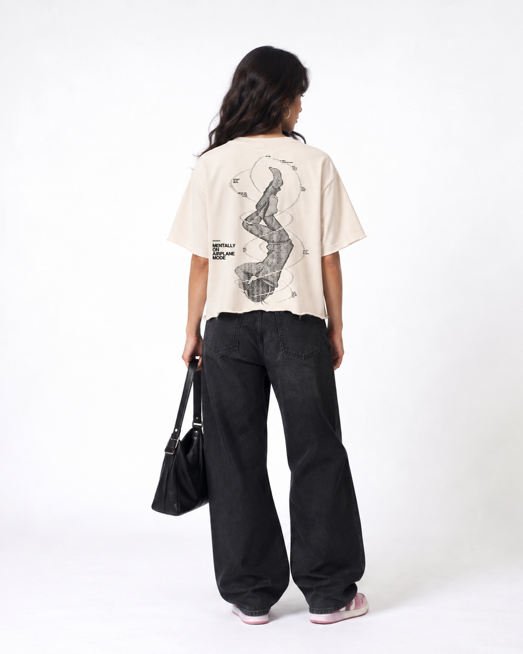 Airplane Mode Boxy Fit T-Shirt | 240 GSM French Terry Cotton Off-White Graphic Tee