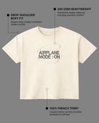 Airplane Mode Boxy Fit T-Shirt | 240 GSM French Terry Cotton Off-White Graphic Tee