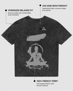 Mindful Moments Acid Wash Oversized T-Shirt | 240 GSM French Terry Cotton Graphic Tee