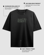 Money Game Black Oversized T-Shirt | 240 GSM French Terry Cotton Graphic Tee