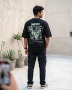 Money Game Black Oversized T-Shirt | 240 GSM French Terry Cotton Graphic Tee