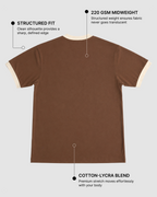 Mousse & Cream Ringer T-Shirt | 220 GSM 96% Cotton Lycra Ringer Tee