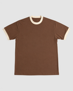 Mousse & Cream Ringer T-Shirt | 220 GSM 96% Cotton Lycra Ringer Tee