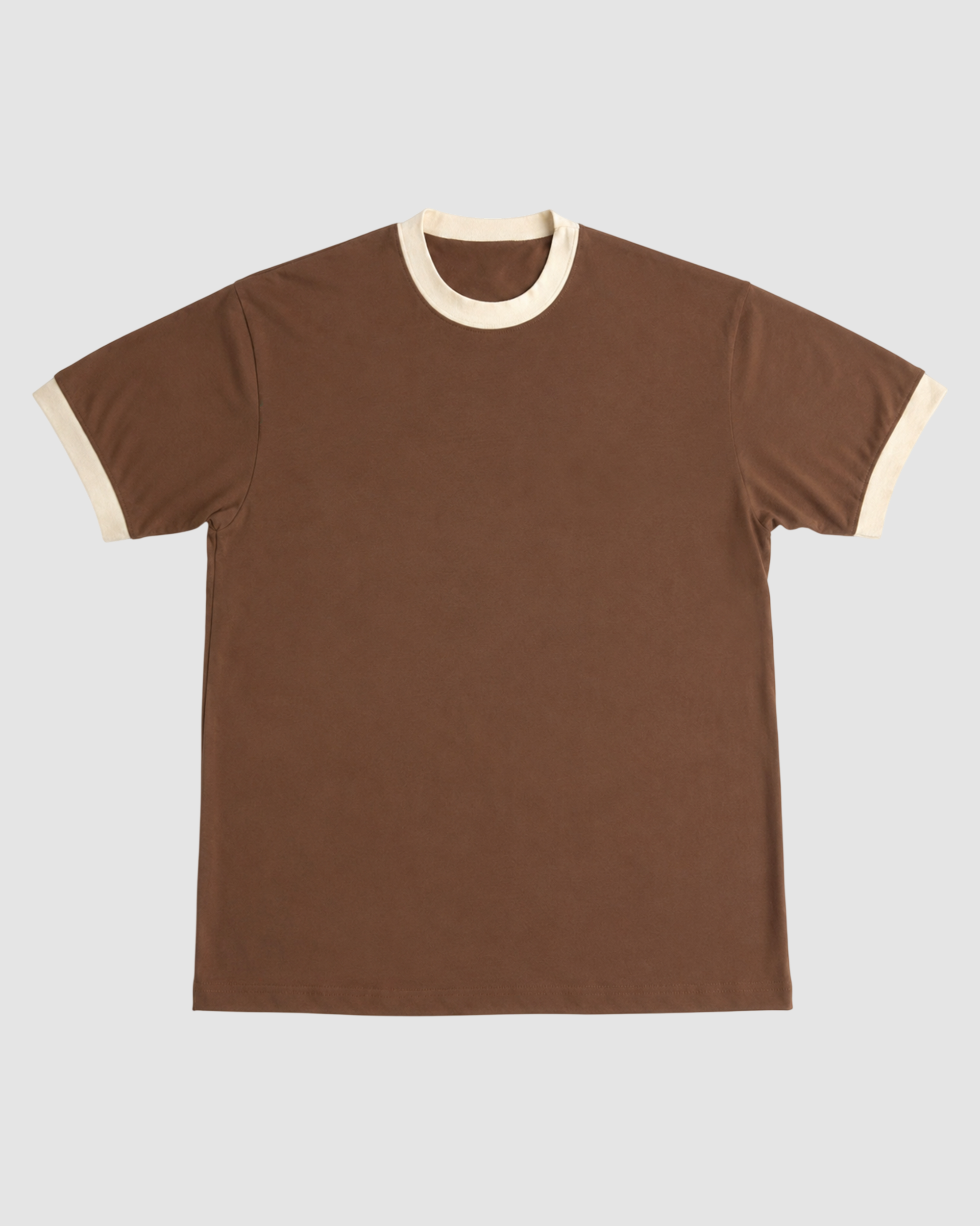 Mousse & Cream Ringer T-Shirt | 220 GSM 96% Cotton Lycra Ringer Tee