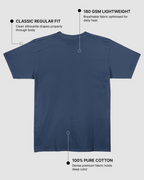 Navy Blue Regular Fit T-Shirt | 180 GSM 100% Cotton Everyday Tee