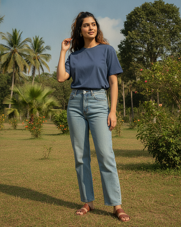 Navy Blue Regular Fit T-Shirt | 180 GSM 100% Cotton Everyday Tee