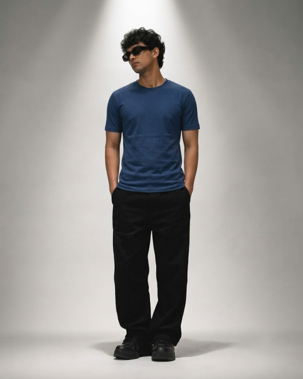 Navy Blue Regular Fit T-Shirt | 180 GSM 100% Cotton Everyday Tee