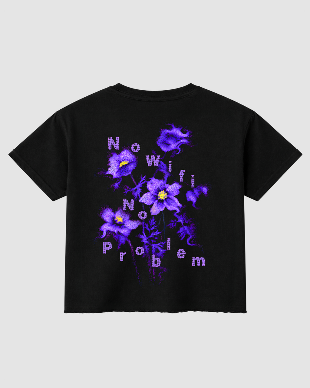 No WiFi, No Problem Boxy Fit T-Shirt | 240 GSM French Terry Cotton Black Graphic Tee