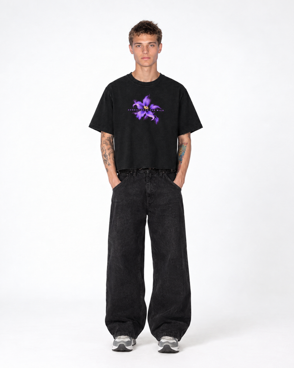 No WiFi, No Problem Boxy Fit T-Shirt | 240 GSM French Terry Cotton Black Graphic Tee