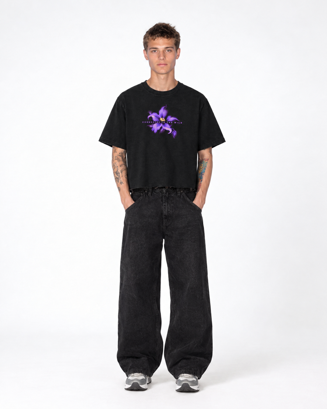 No WiFi, No Problem Black Boxy Fit T-Shirt | 240 GSM French Terry Cotton Graphic Tee