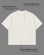 Off-White Waffle Boxy Fit T-Shirt | 240 GSM Waffle Knit Cotton Boxy Fit Tee