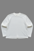 Off-White Waffle Knit Oversized Full-Sleeve T-Shirt