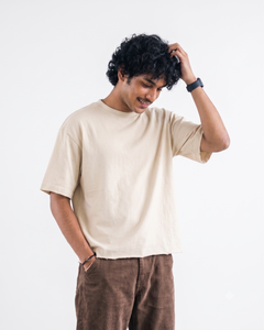 Off-White French Terry Boxy Fit T-Shirt | 240 GSM French Terry Cotton Boxy Fit Tee