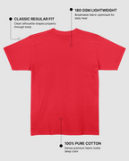 Optimize Your Brain Classic Red T-Shirt | 180 GSM Cotton Regular Fit Tee