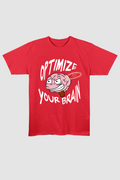 Optimize Your Brain Classic Red T-Shirt | 180 GSM Cotton Regular Fit Tee