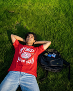 Optimize Your Brain Classic Red T-Shirt | 180 GSM Cotton Regular Fit Tee