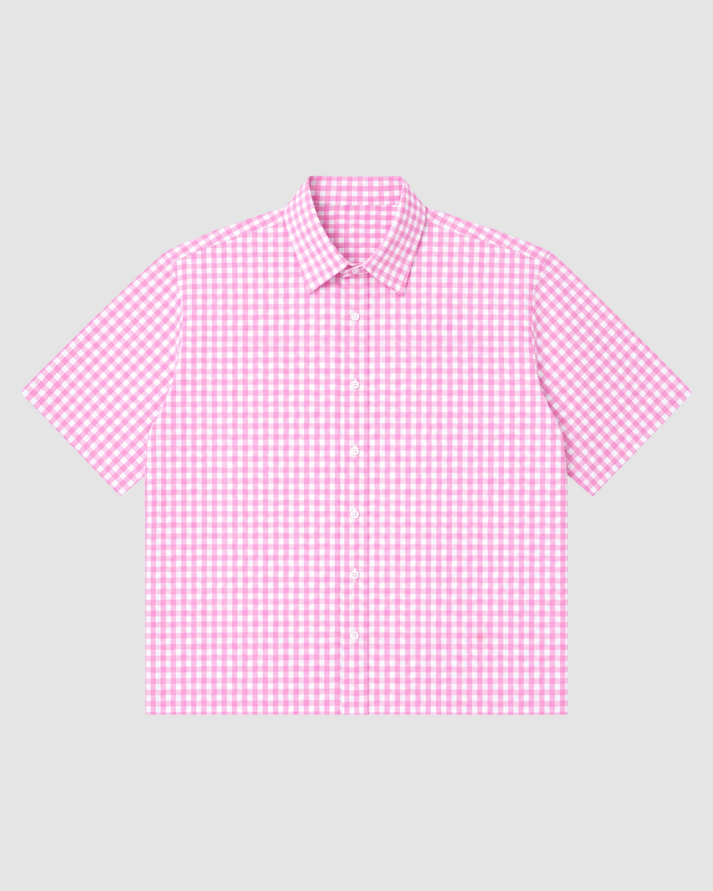 Pink Gingham Oxford Boxy Shirt | 160 GSM Cotton Oxford Check Shirt