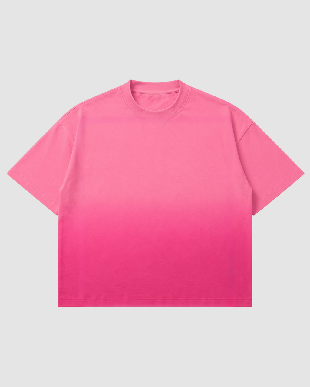 Pink Sunfade Ombre Wash Boxy Fit T-Shirt | 240 GSM French Terry Cotton Boxy Fit Tee