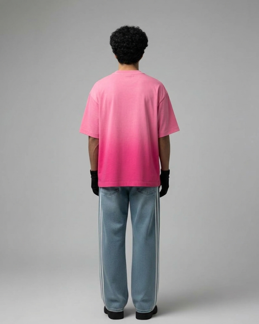 Pink Sunfade Ombre Wash Boxy Fit T-Shirt | 240 GSM French Terry Cotton Boxy Fit Tee