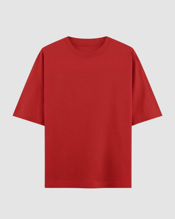 Red French Terry Oversized T-Shirt | 240 GSM French Terry Cotton Oversized Tee