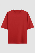 Red French Terry Oversized T-Shirt
