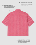 Red Picnic Oxford Boxy Shirt | 160 GSM Cotton Oxford Check Shirt