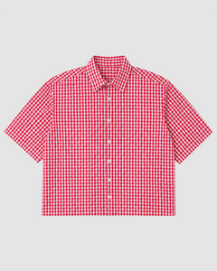 Red Picnic Oxford Boxy Shirt | 160 GSM Cotton Oxford Check Shirt
