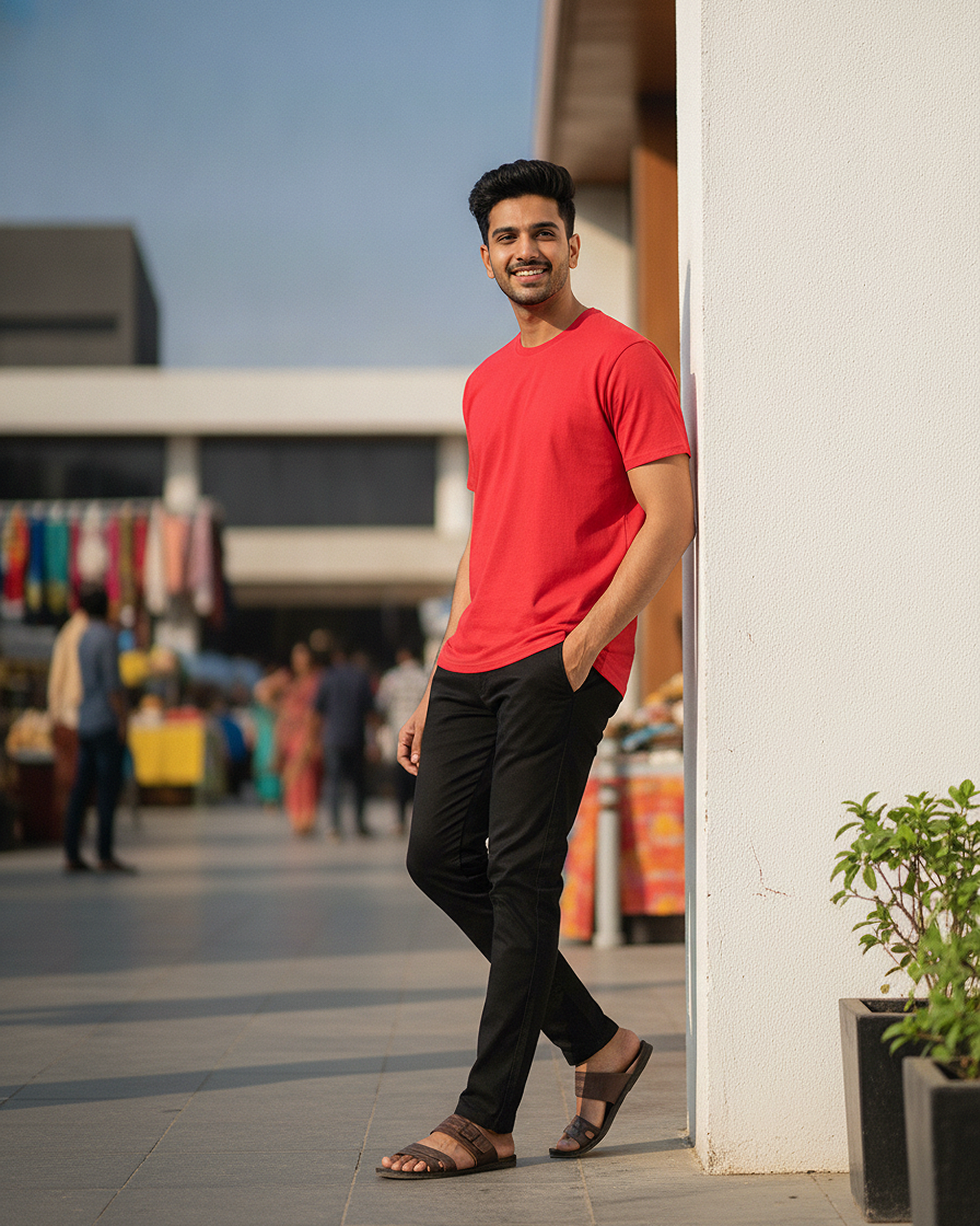 Red Regular Fit T-Shirt | 180 GSM 100% Cotton Everyday Tee