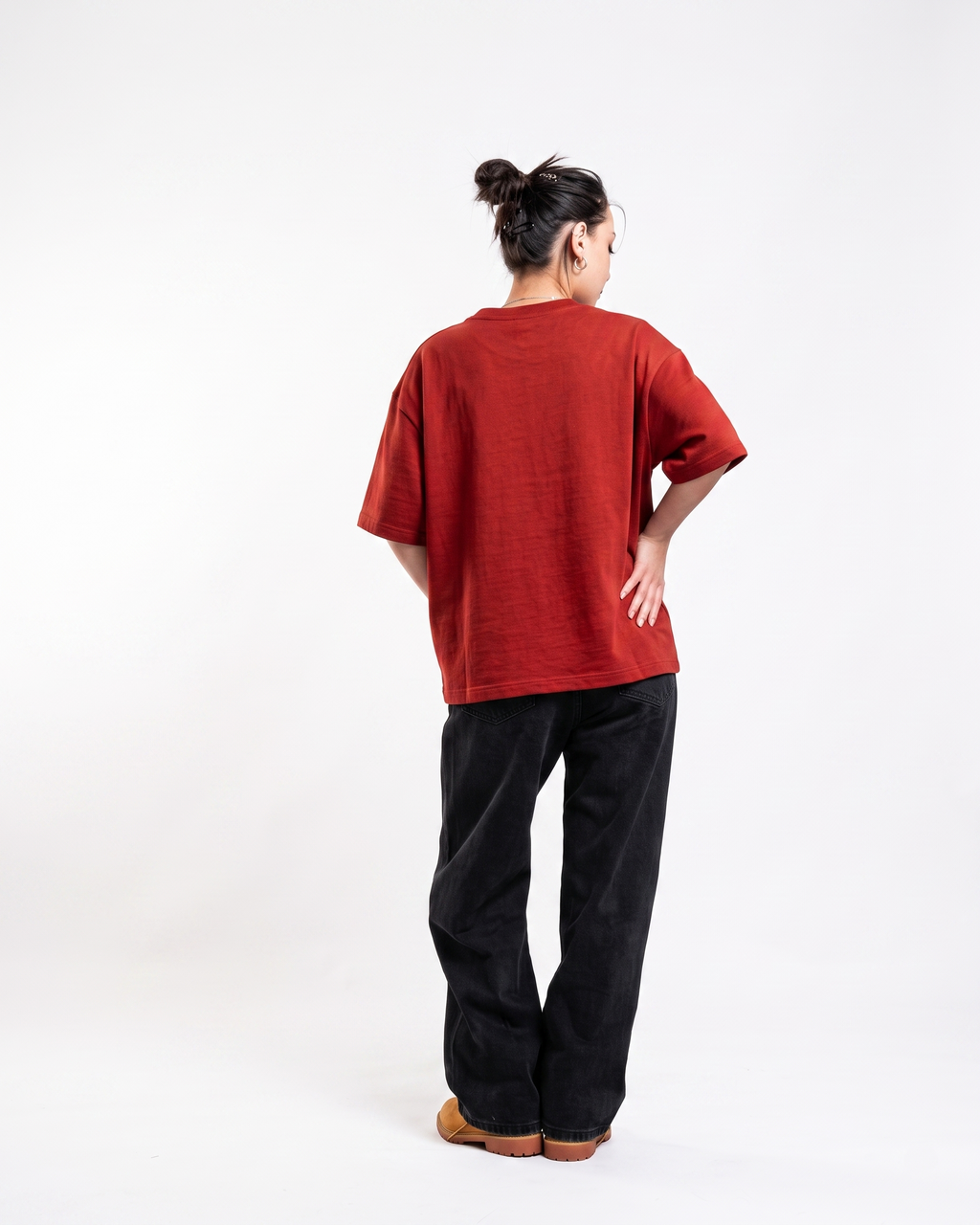 Red Oversized T-Shirt | 240 GSM French Terry Cotton Oversized Tee