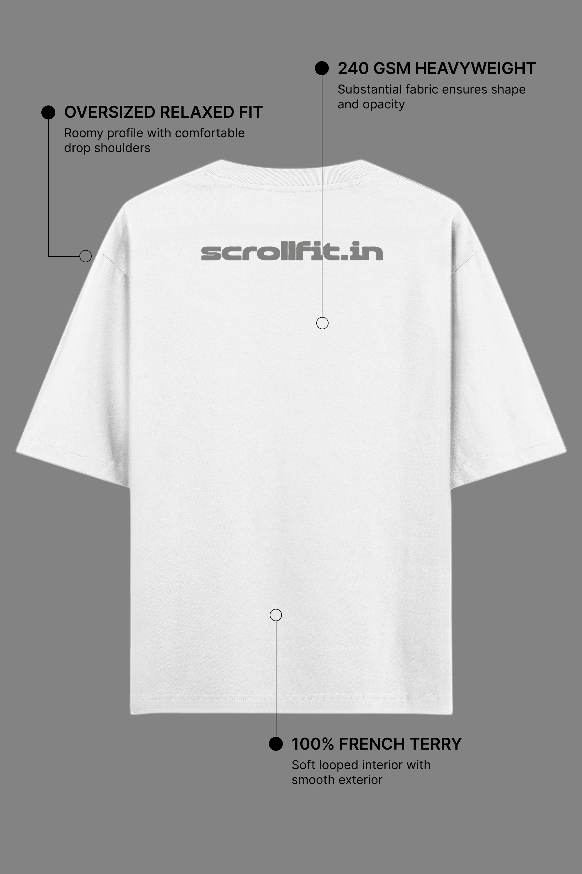 Skate Monkey Oversized White T-Shirt | 240 GSM Pure Cotton Graphic Tee