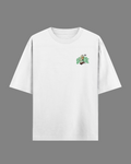 Skate Monkey White Oversized T-Shirt | 240 GSM French Terry Cotton Graphic Tee