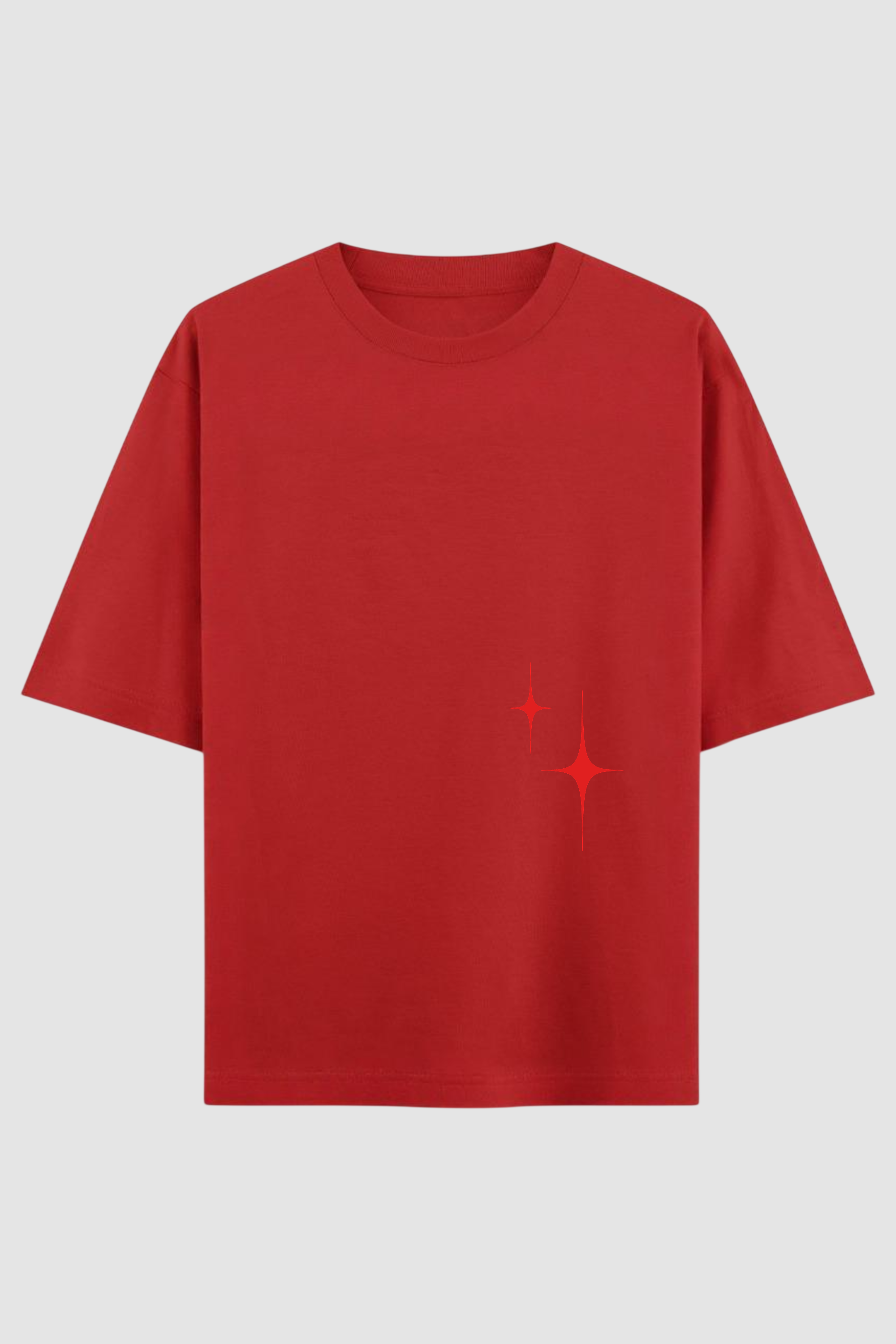 Sounds of Stars Red Oversized T-Shirt | 240 GSM French Terry Cotton Graphic Tee