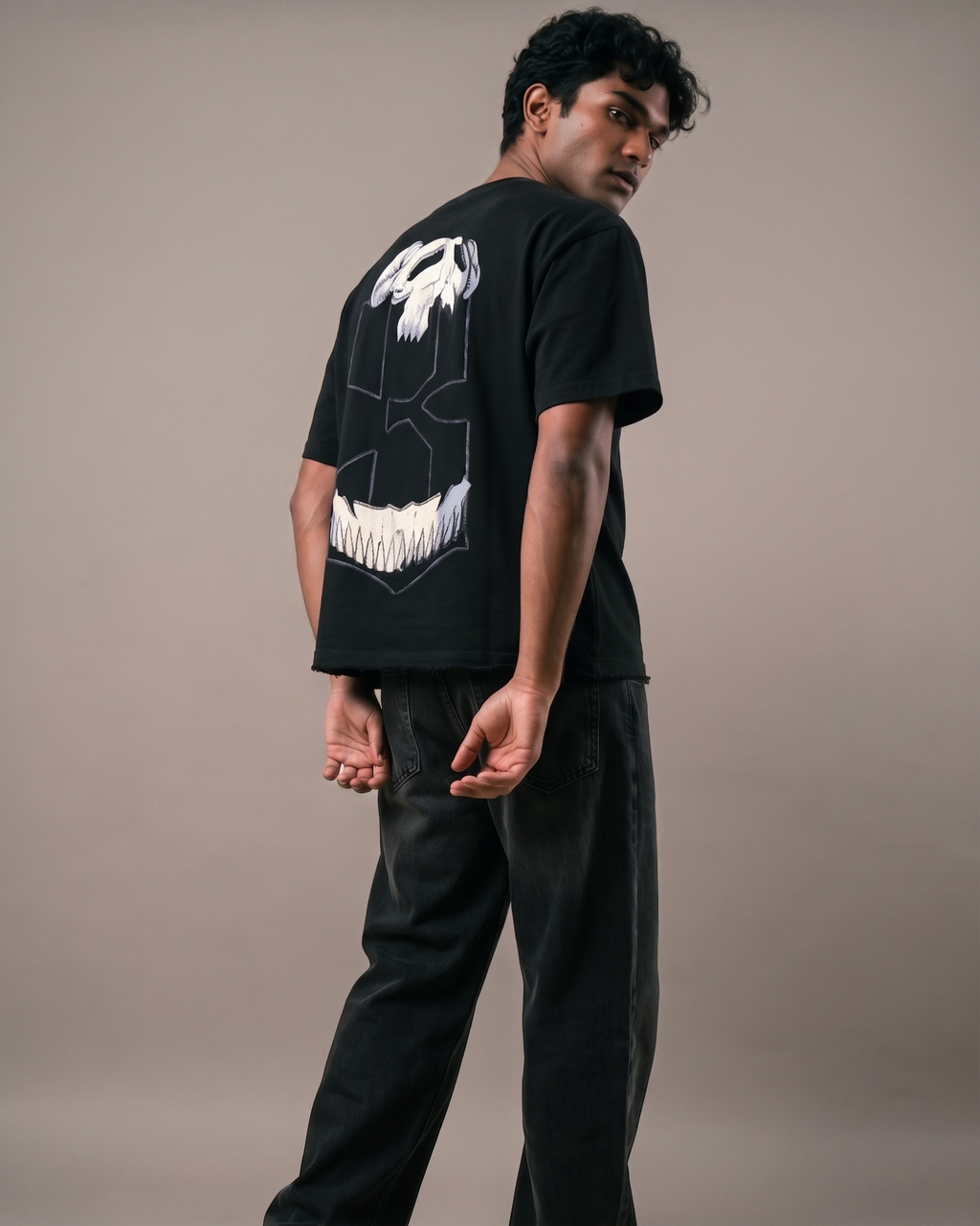 The Third Boxy Fit T-Shirt | 240 GSM French Terry Black Graphic Tee