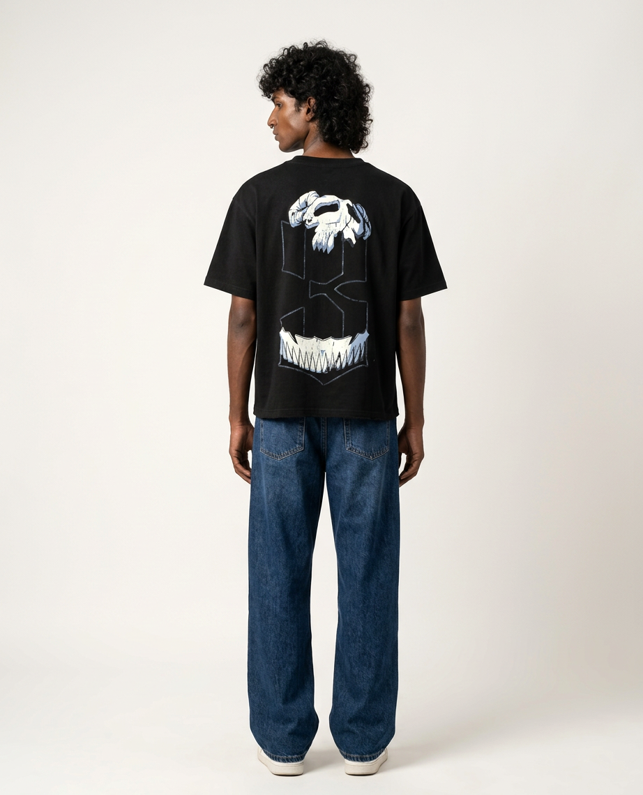 The Third Boxy Fit T-Shirt | 240 GSM French Terry Black Graphic Tee