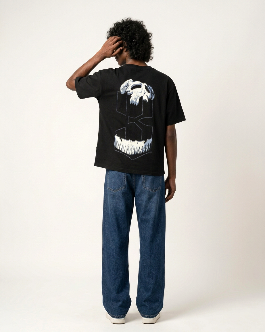 The Third Boxy Fit T-Shirt | 240 GSM French Terry Black Graphic Tee