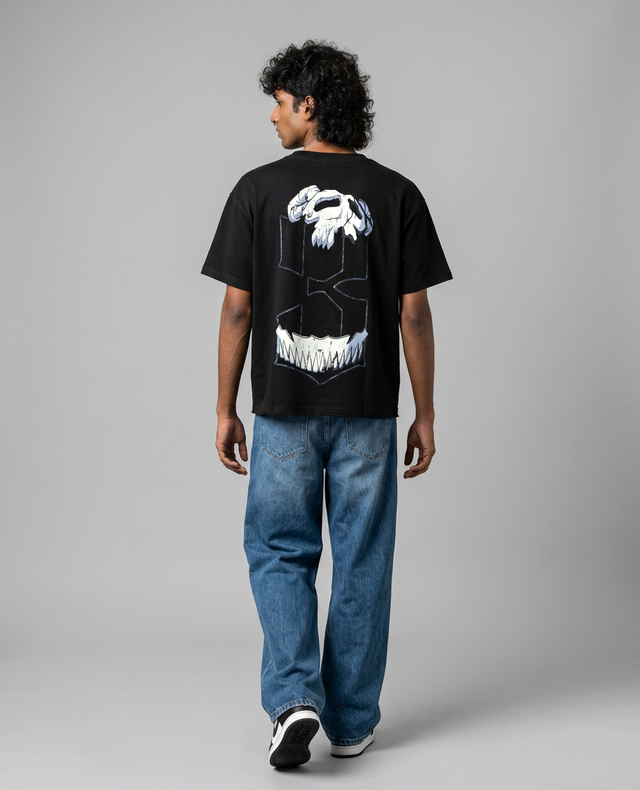 The Third Boxy Fit T-Shirt | 240 GSM French Terry Black Graphic Tee
