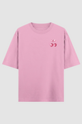 Tied With Sweetness Baby Pink Oversized Tee | 240 GSM Cotton Graphic Tee