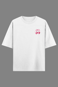 Tied With Sweetness White Oversized T-Shirt | 240 GSM Pure Cotton Graphic Tee
