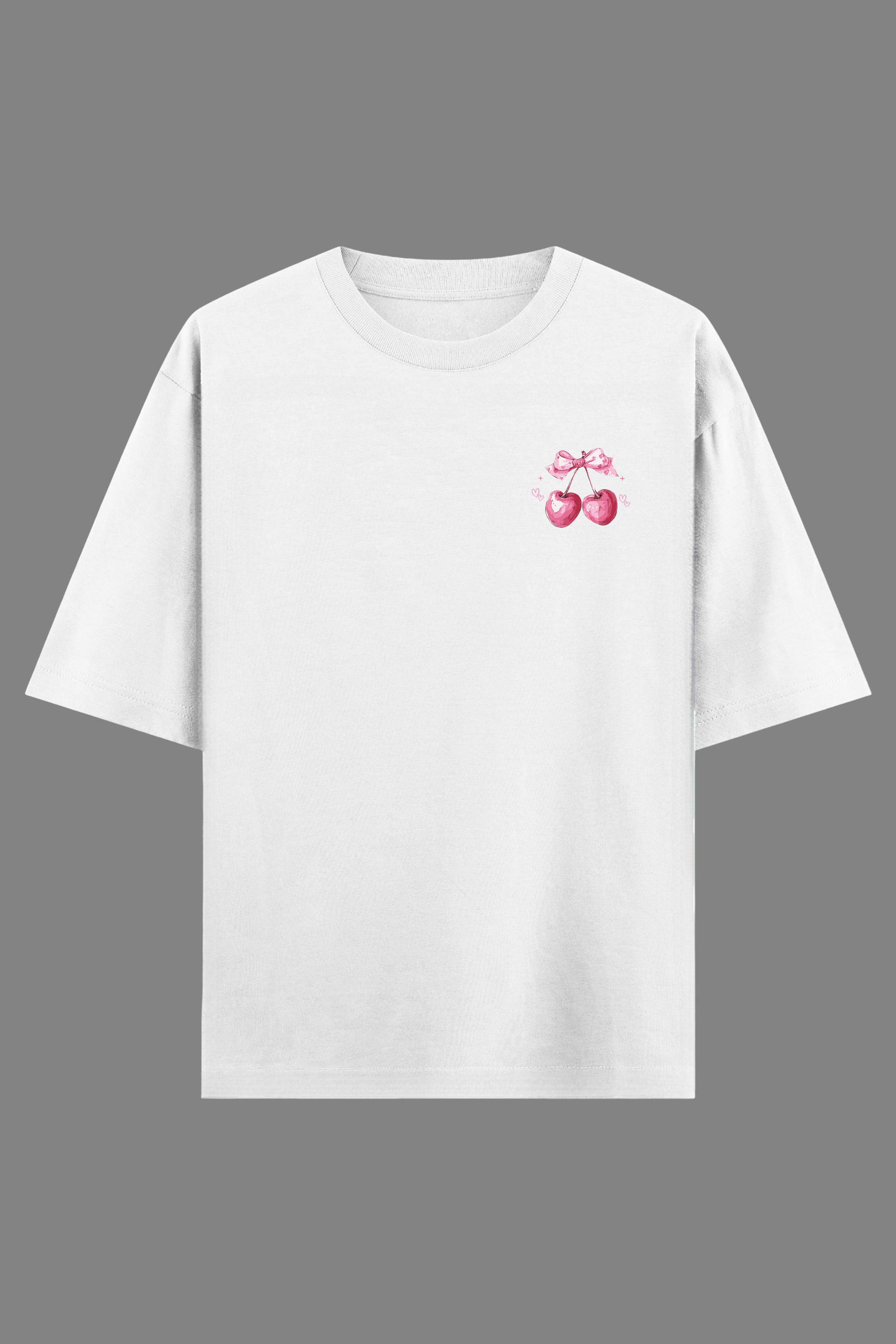 Tied With Sweetness White Oversized T-Shirt | 240 GSM Pure Cotton Graphic Tee