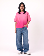 Tied With Sweetness Graphic Boxy Fit T-Shirt | 240 GSM French Terry Pink Sunfade Ombré Wash Graphic Tee