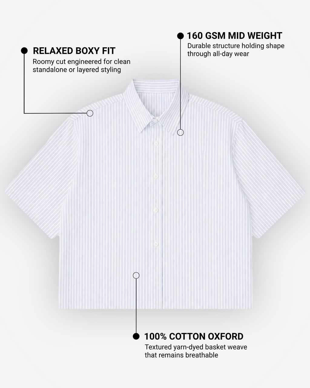 Touch Me Boxy Shirt | 160 GSM Cotton Oxford Shirt
