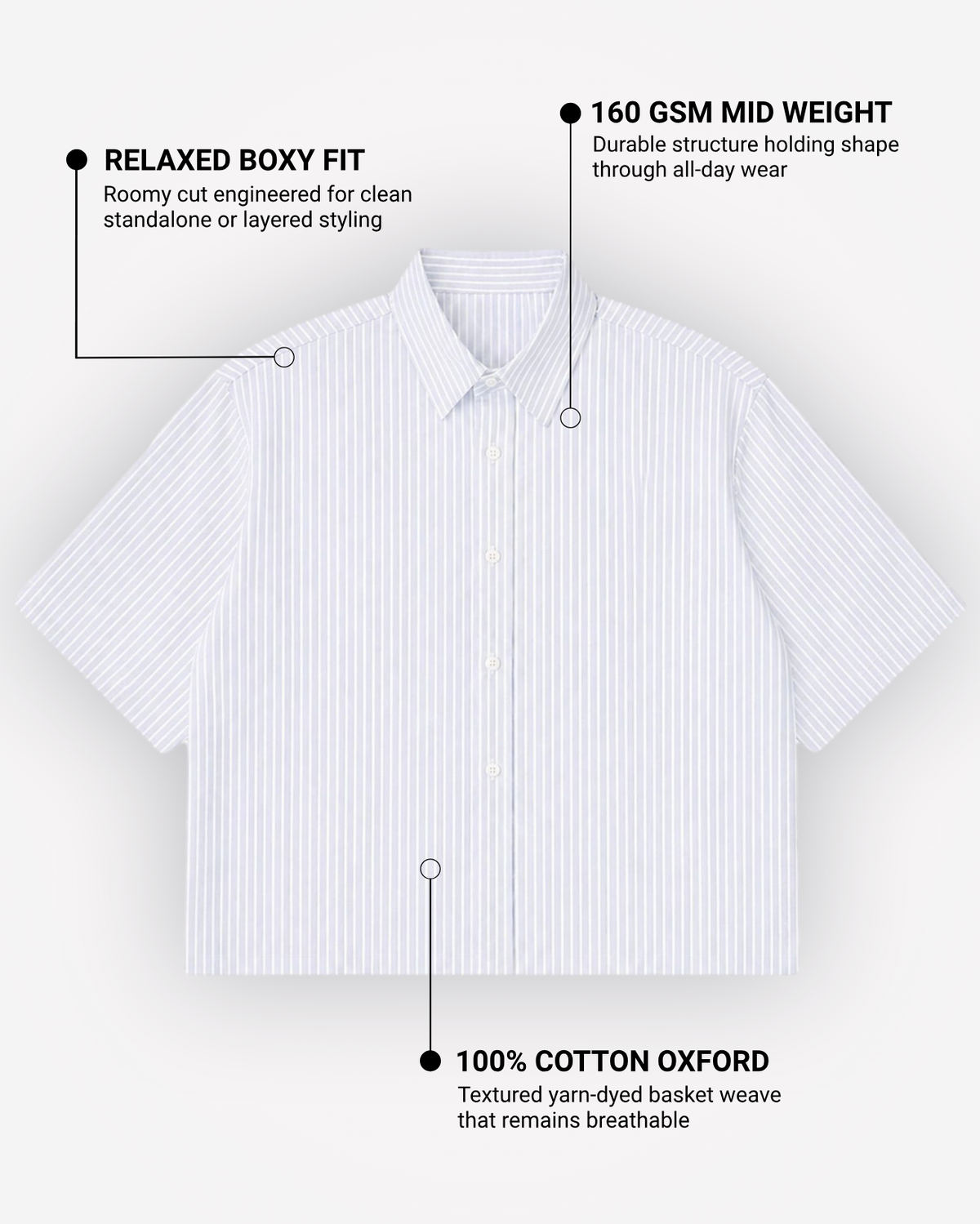 Touch Me Boxy Shirt | 160 GSM Cotton Oxford Shirt