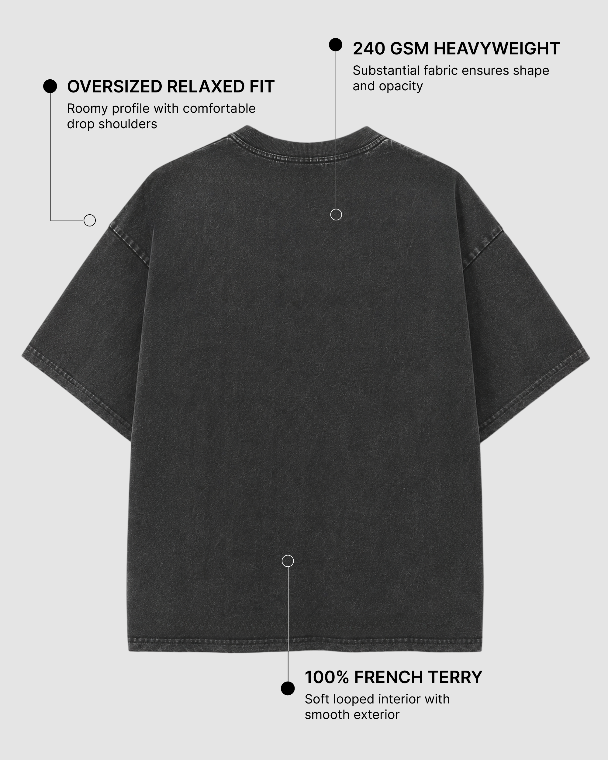 Vintage Fade Wash Oversized T-Shirt | 240 GSM French Terry Oversized Tee